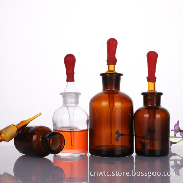 High Borosilicate Glass Dropper Bottles in Various Sizes: 30ml, 60ml, and 125ml Reagent Bottles with Droppers